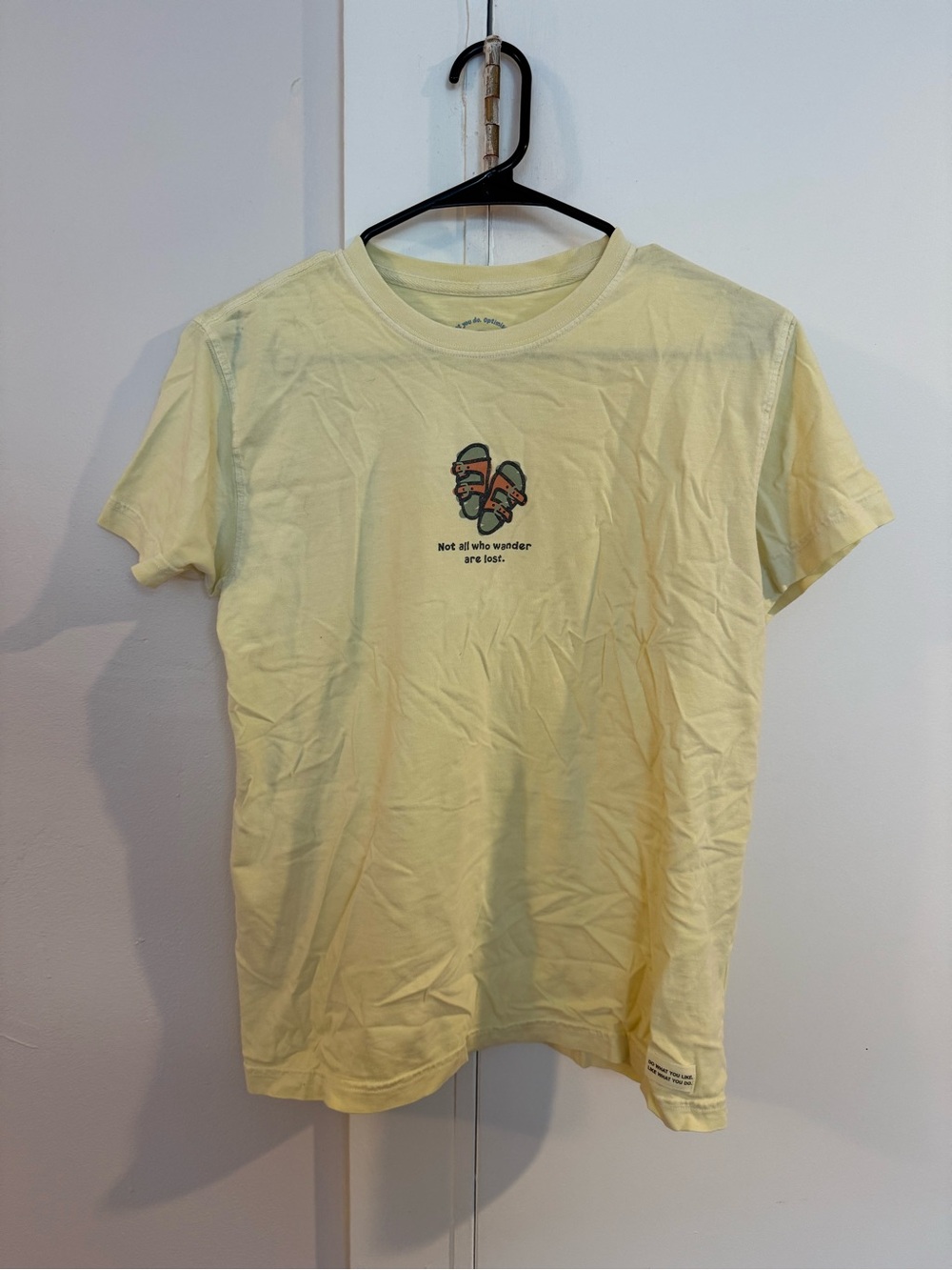 Life Is Good Pale Yellow Graphic Short Sleeve Tee